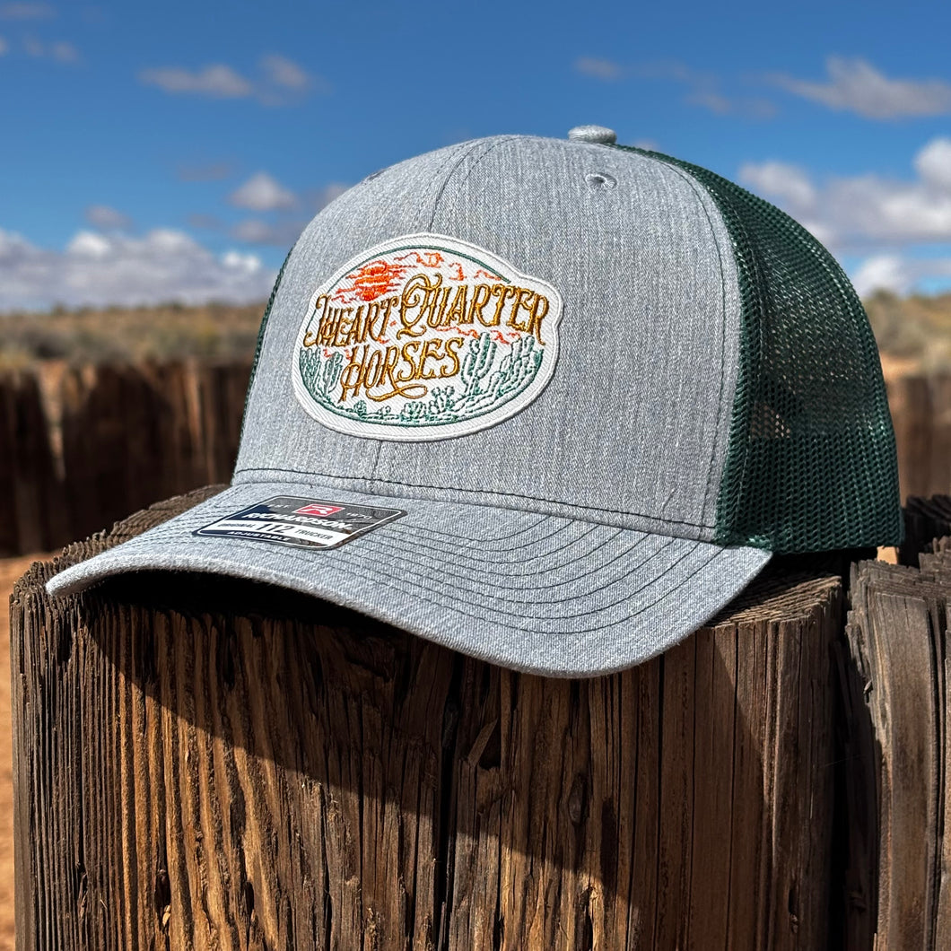 JHeart QH Patch- Heather Gray and Forest Green